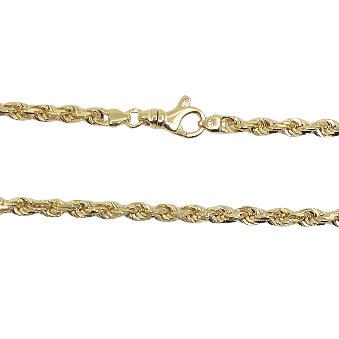 9ct Yellow Gold Solid Rope Chain 20"