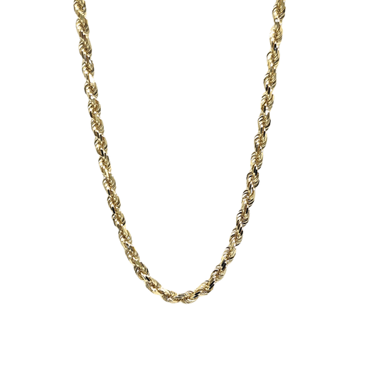 9ct Yellow Gold Solid Rope Chain 22"
