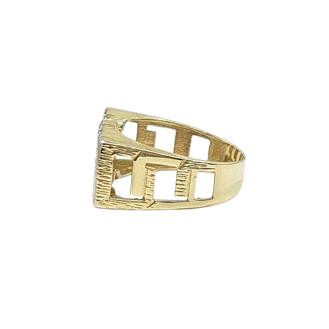 9ct Yellow Gold CZ DAD Ring