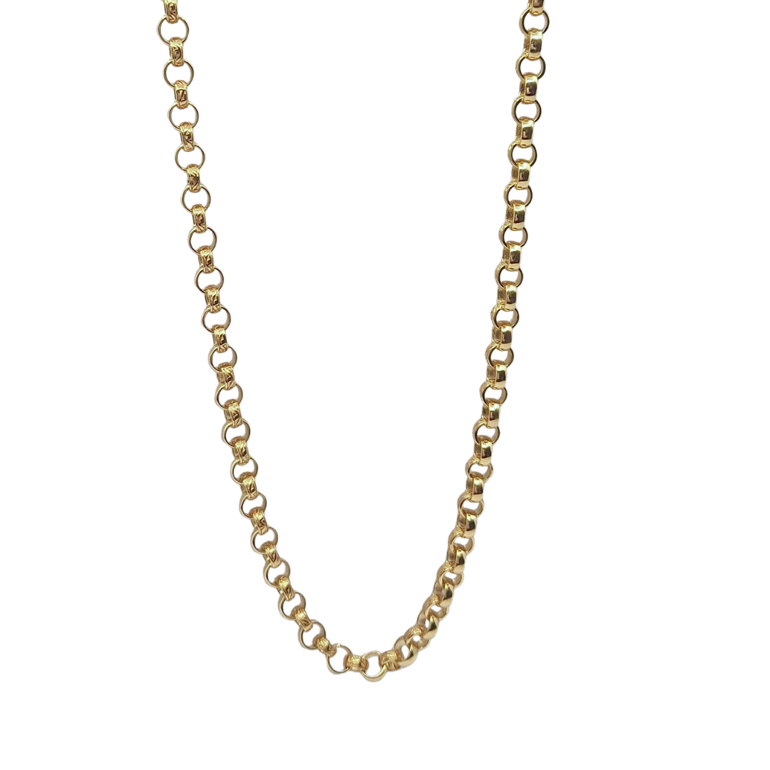 9ct Yellow Gold Patterned Belcher Chain 24"