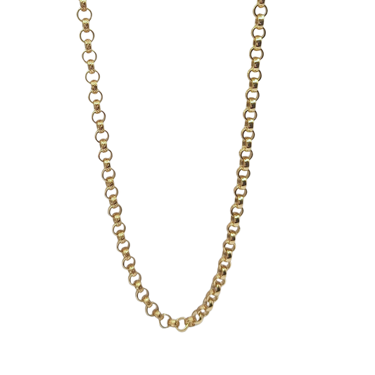 9ct Yellow Gold Patterned Belcher Chain 24"
