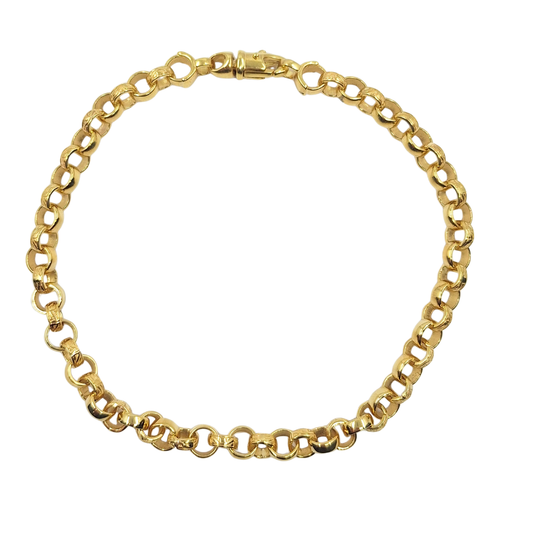 9ct Yellow Gold Belcher Bracelet 9.5"