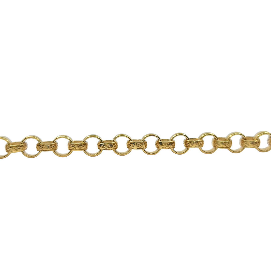 9ct Yellow Gold Belcher Bracelet 9.5"