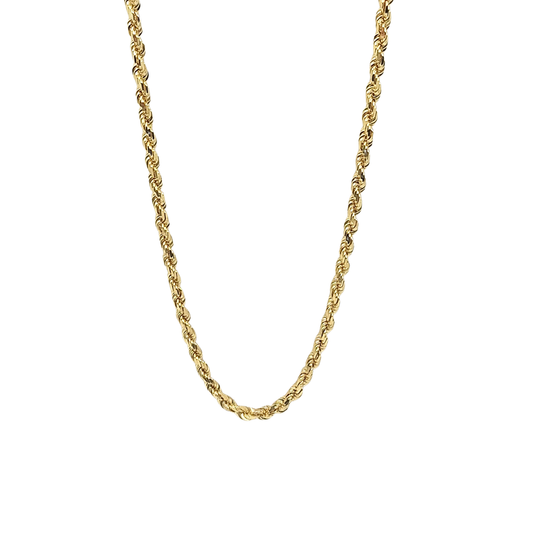 9ct Yellow Gold Solid Rope Chain 24"