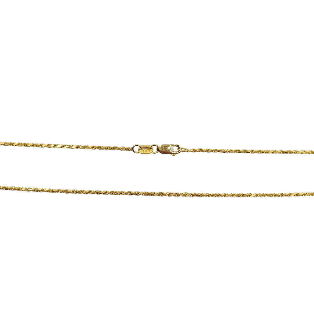 9ct Yellow Gold Solid Fine Rope Chain 18"