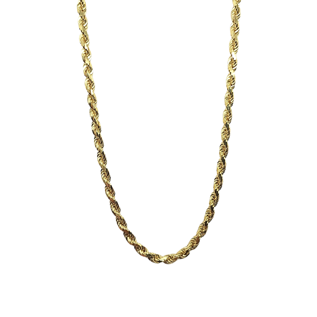 9ct Yellow Gold Solid Rope Chain 26"