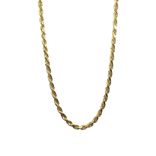 9ct Yellow Gold Solid Rope Chain 26"
