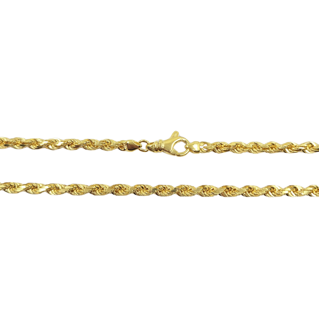 9ct Yellow Gold Solid Rope Chain 26"