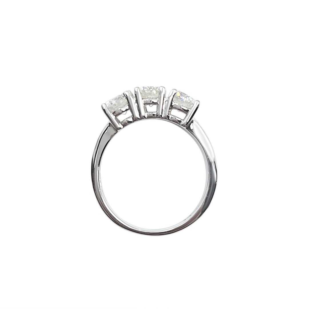 18ct White Gold Diamond Three Stone Ring 1.75ct