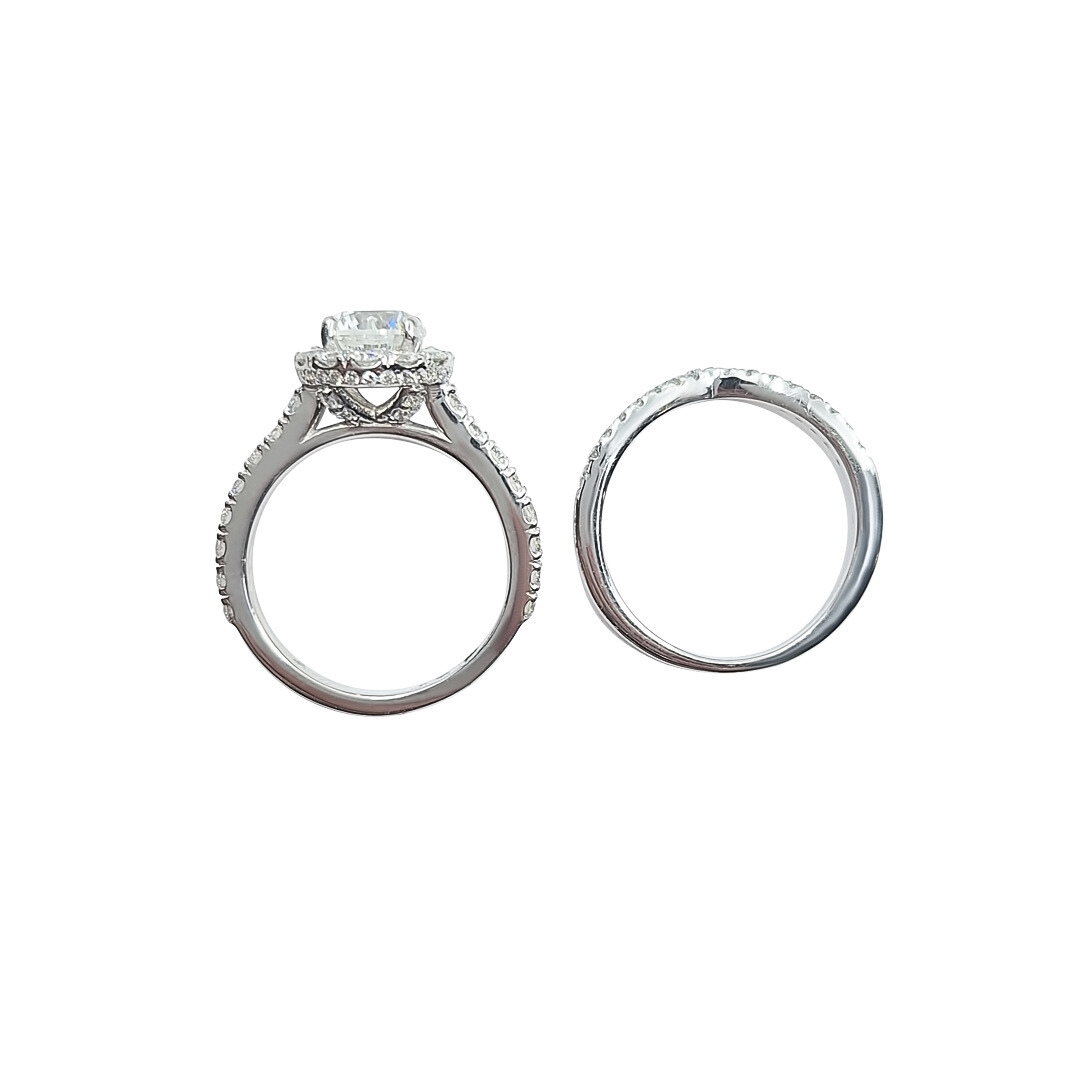 18ct White Gold Diamond Bridal Set 2.20ct