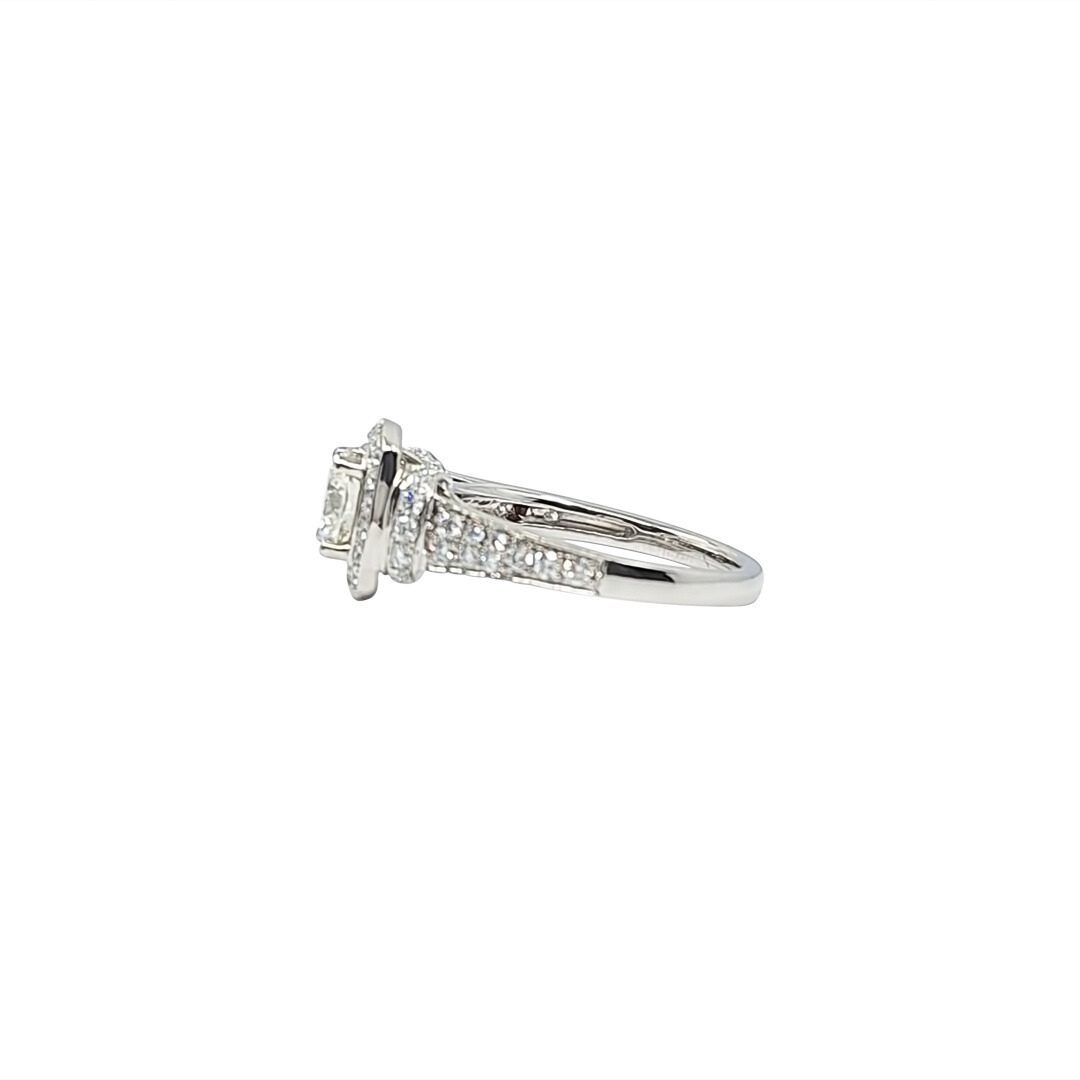 14ct White Gold Diamond Halo Ring 1.75ct