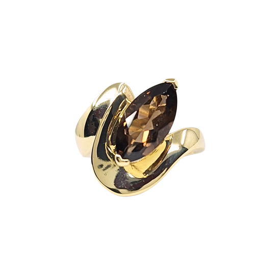 9ct Yellow Gold Smoky Quartz Ring