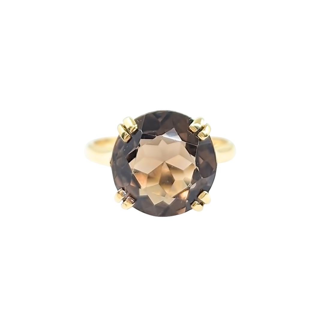 9ct Yellow Gold Smoky Quartz Ring