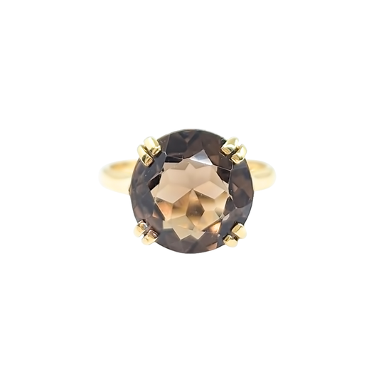 9ct Yellow Gold Smoky Quartz Ring
