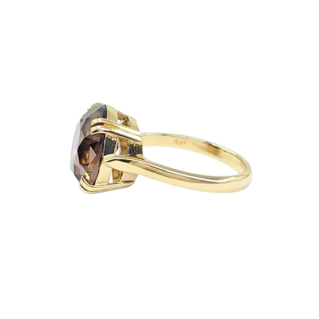 9ct Yellow Gold Smoky Quartz Ring