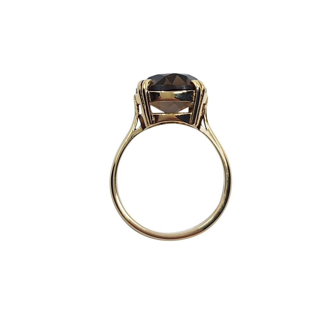 9ct Yellow Gold Smoky Quartz Ring