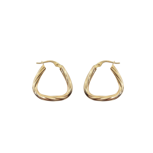 9ct Yellow Gold Twist Creole Earrings