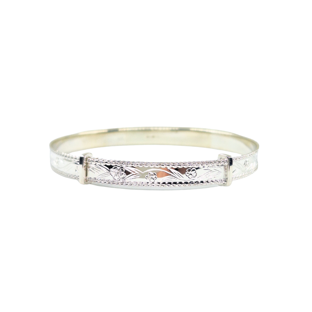 Silver Engraved Expanding Bangle