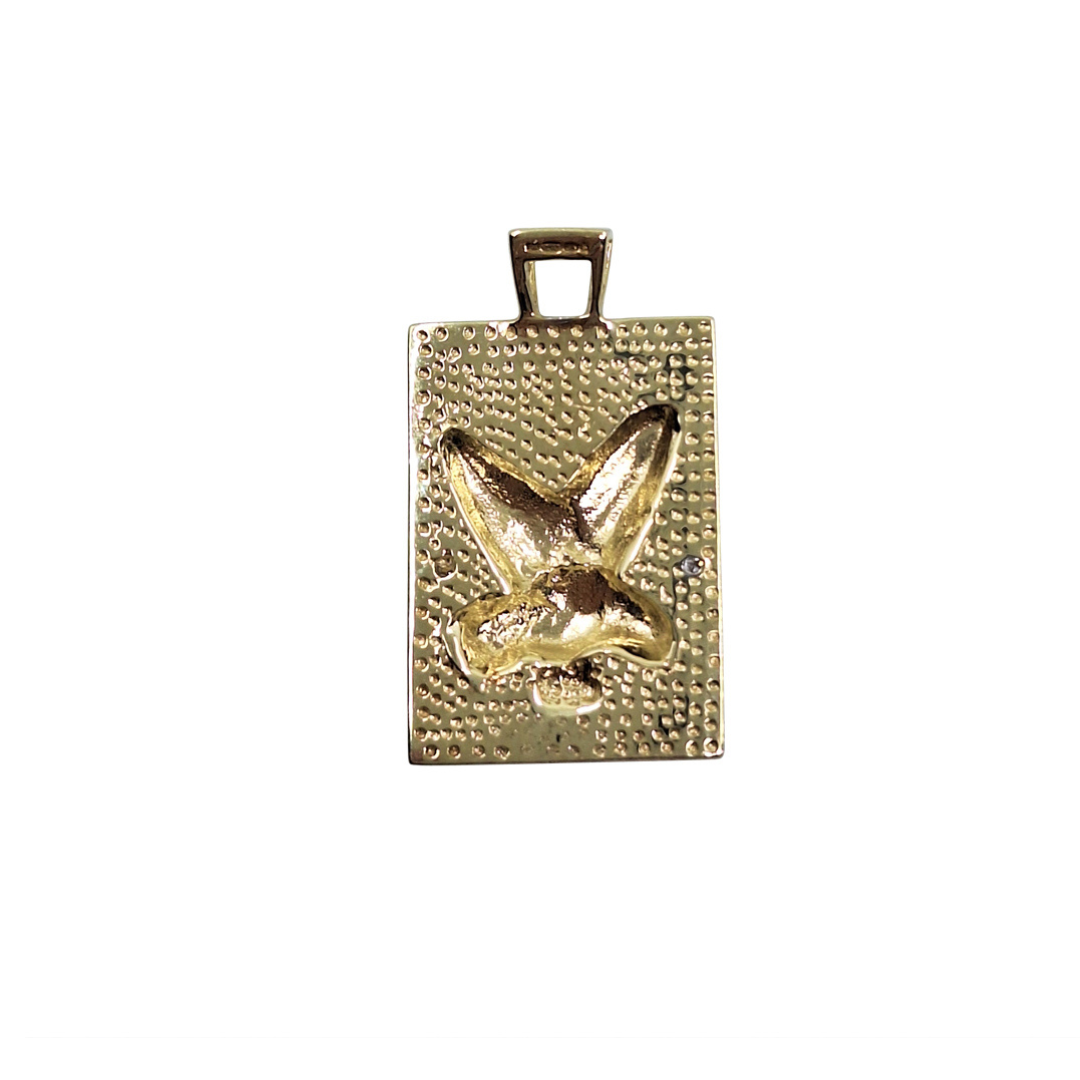 9ct Yellow Gold Diamond Eagle Pendant