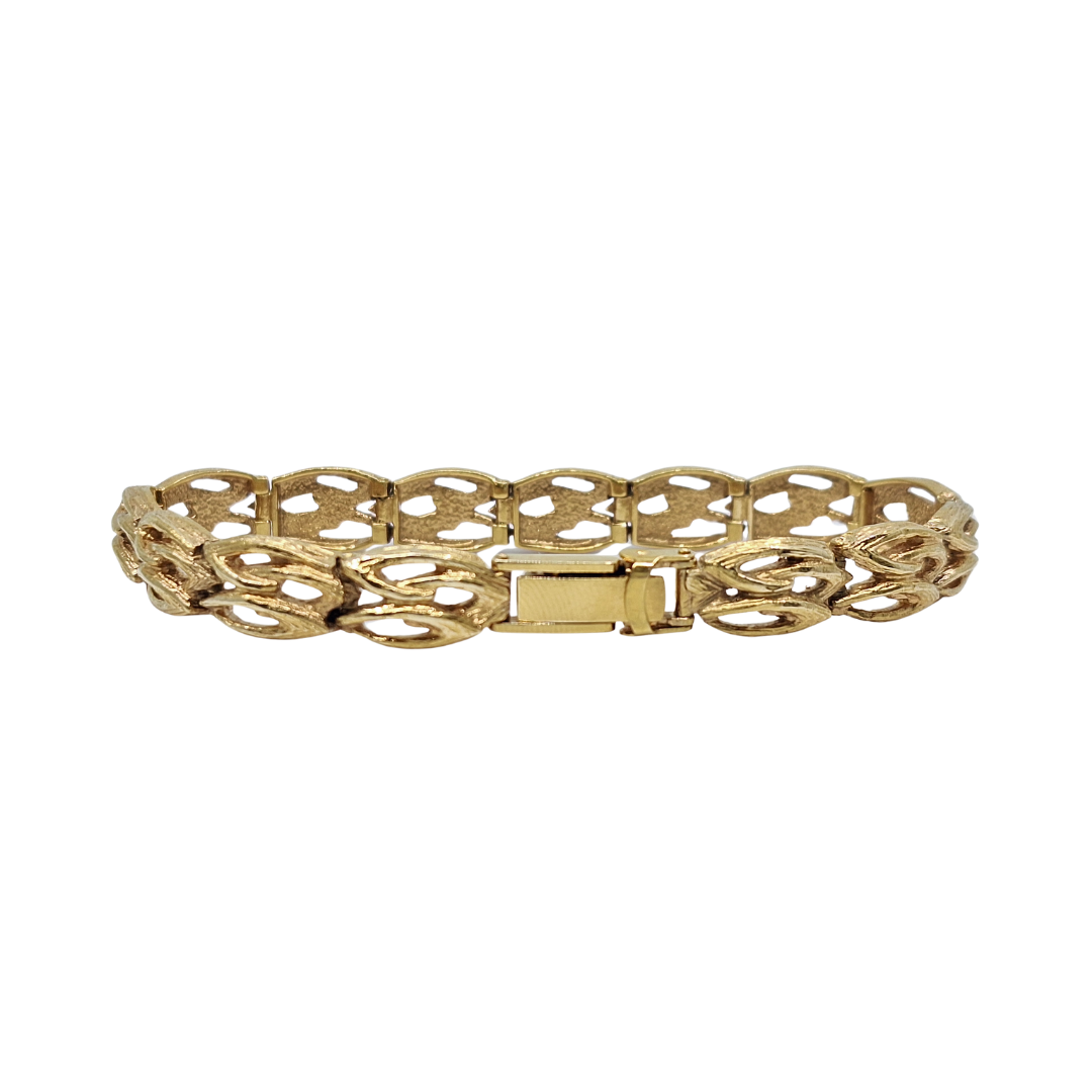 9ct Yellow Gold Fancy Link Bracelet 7.5"