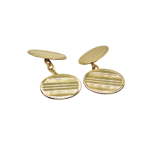 18ct Yellow Gold Oval Cufflinks