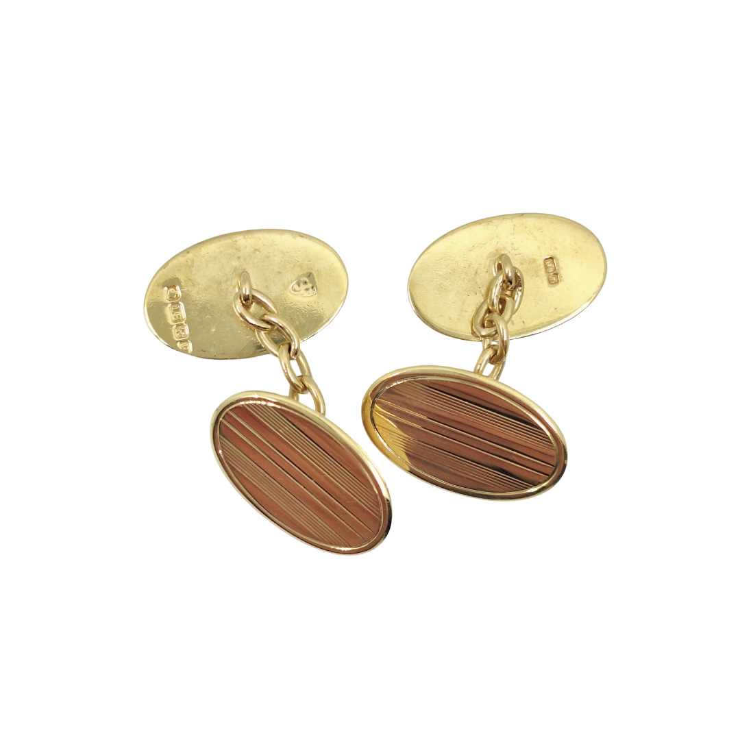 18ct Yellow Gold Oval Cufflinks