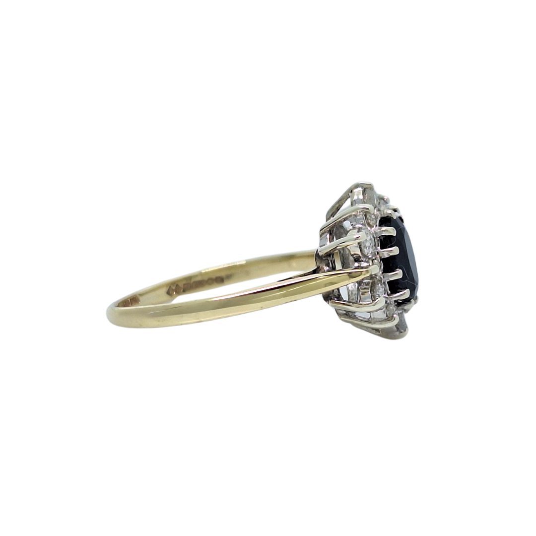 9ct Yellow Gold Sapphire & Diamond Ring