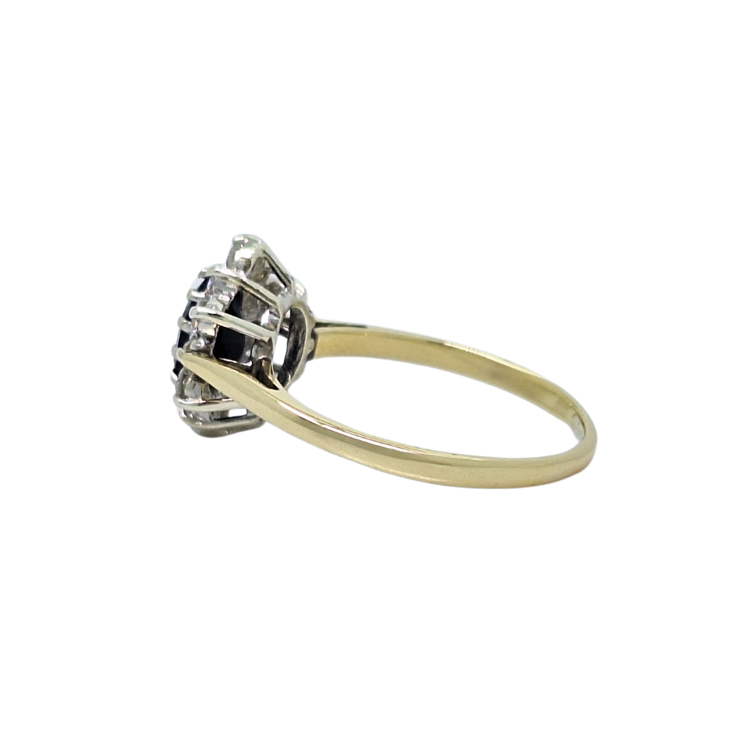 9ct Yellow Gold Sapphire & Diamond Ring