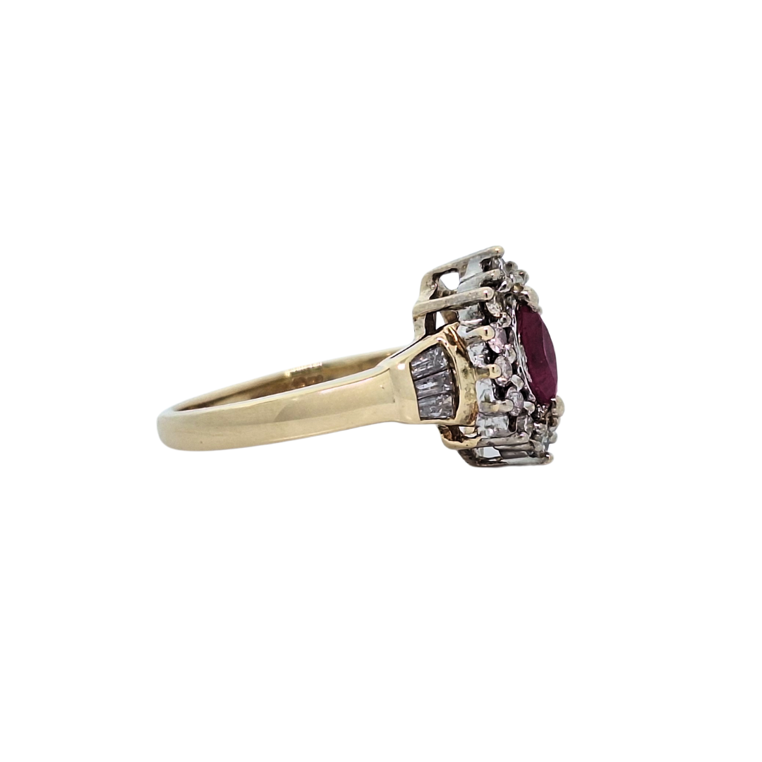 9ct Yellow Gold Ruby & Diamond Ring