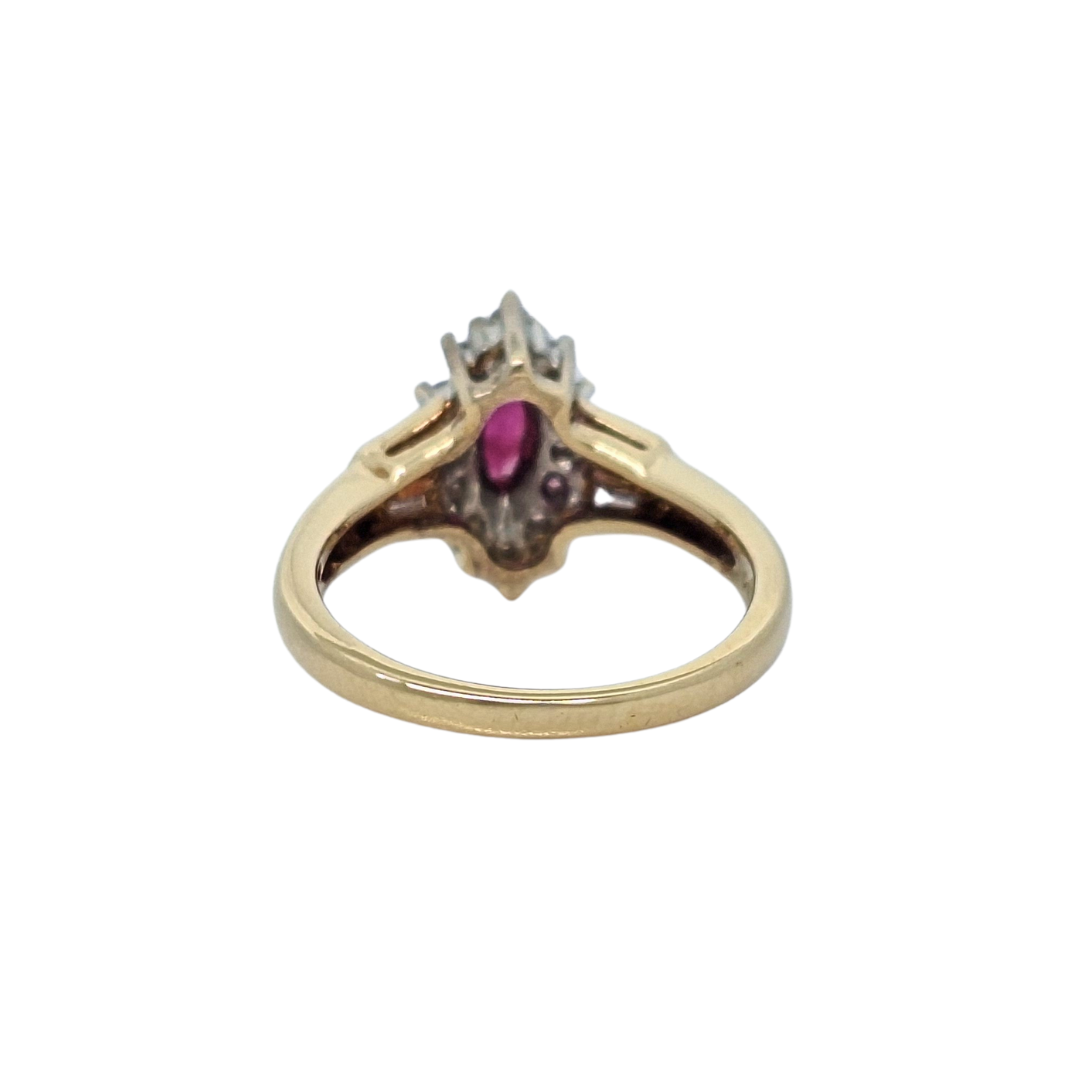 9ct Yellow Gold Ruby & Diamond Ring
