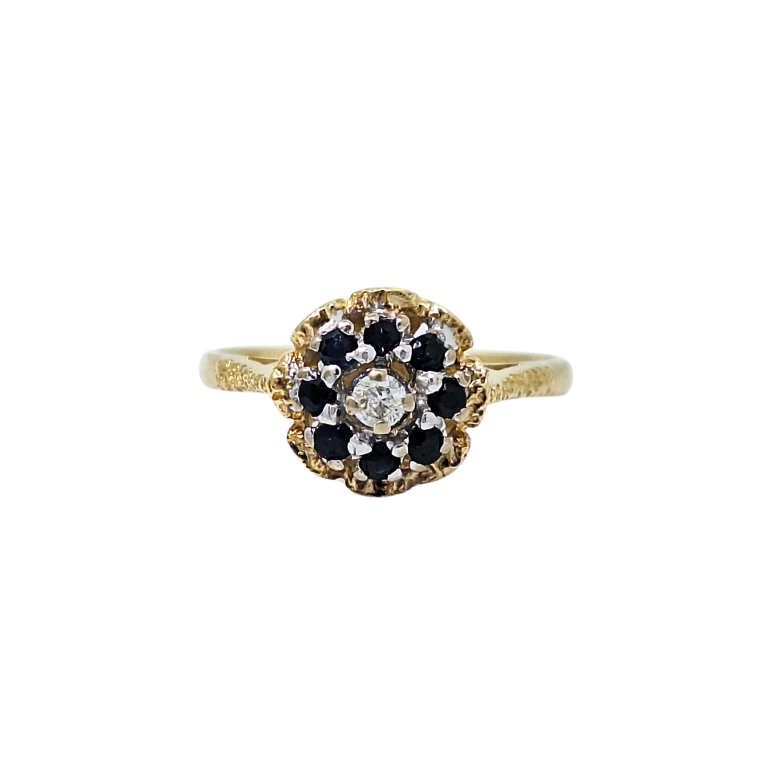 18ct Yellow Gold Sapphire & Diamond Ring