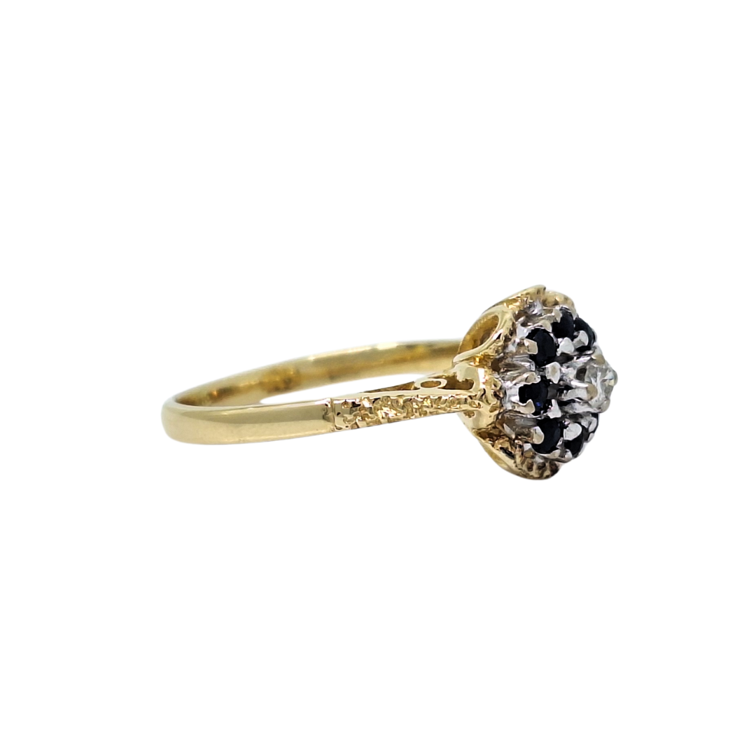 18ct Yellow Gold Sapphire & Diamond Ring