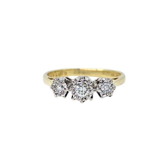 18ct Yellow Gold Three Stone Diamond Ring