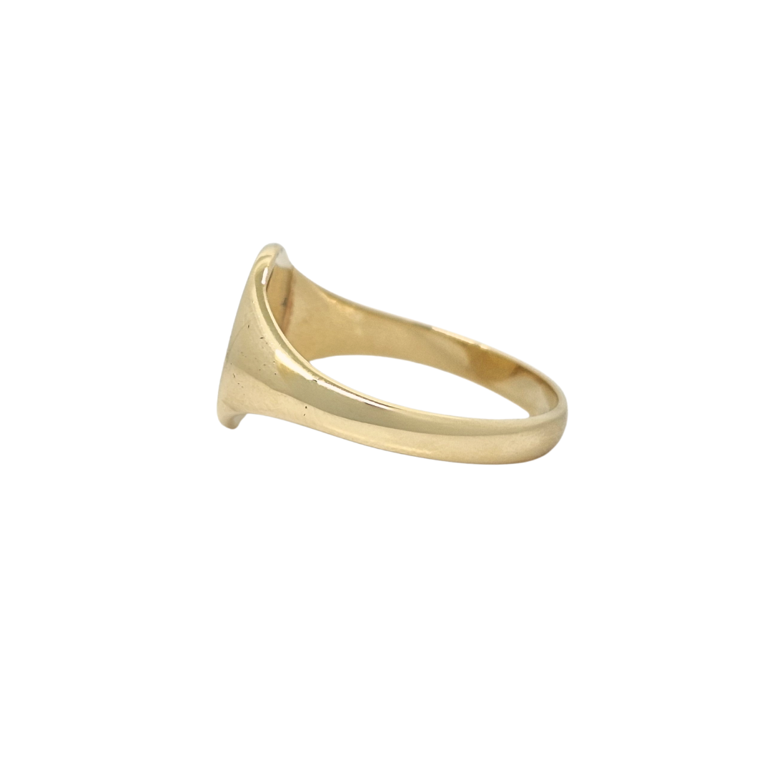 9ct Yellow Gold Part Engraved Signet Ring