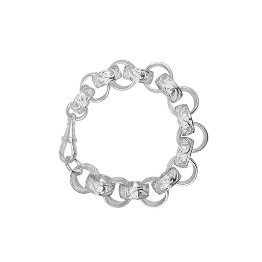 Silver Engraved Belcher Bracelet 10"