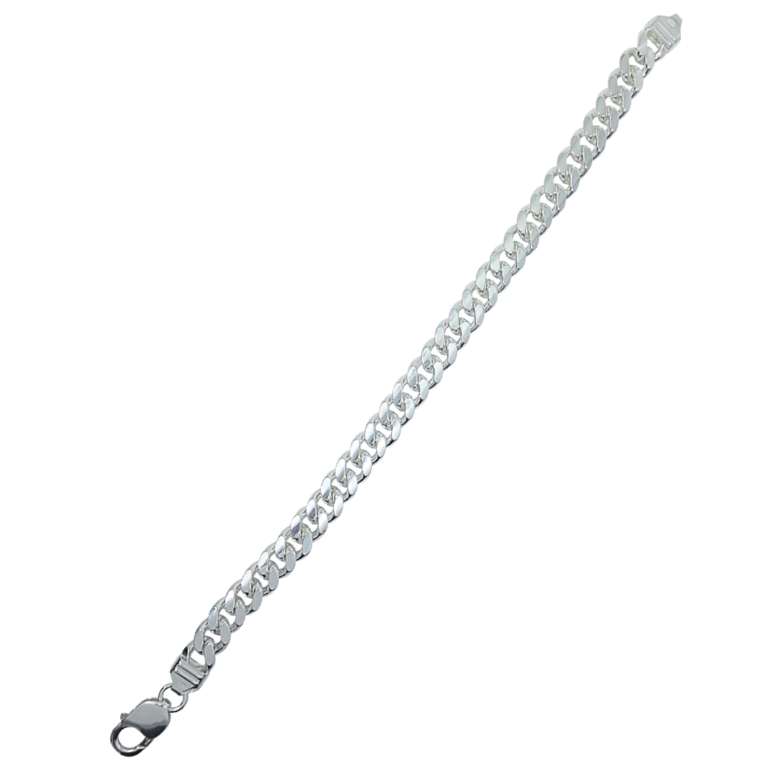 Silver Curb Bracelet 9"