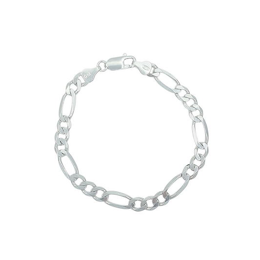 Silver Figaro Bracelet 7.5"