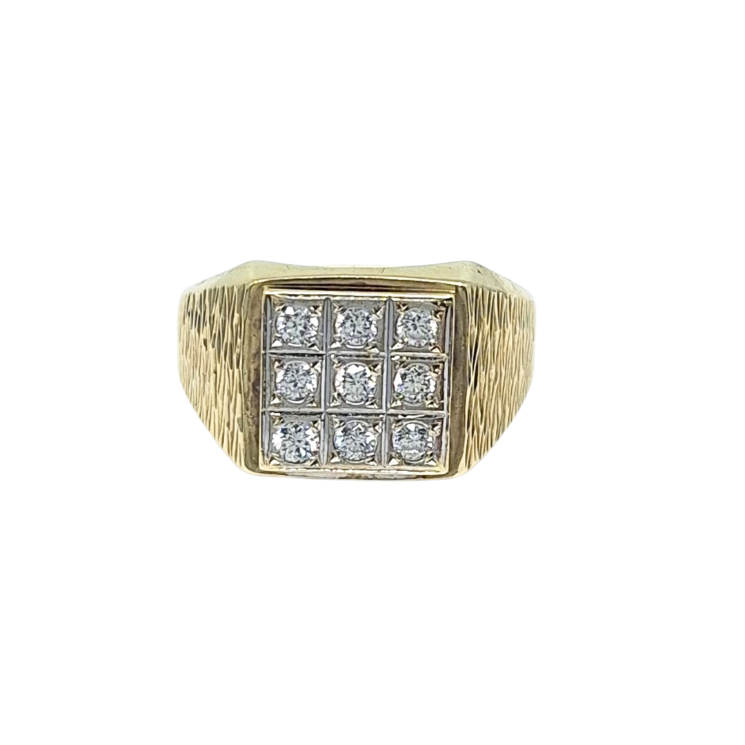 9ct Yellow Gold CZ Signet Ring