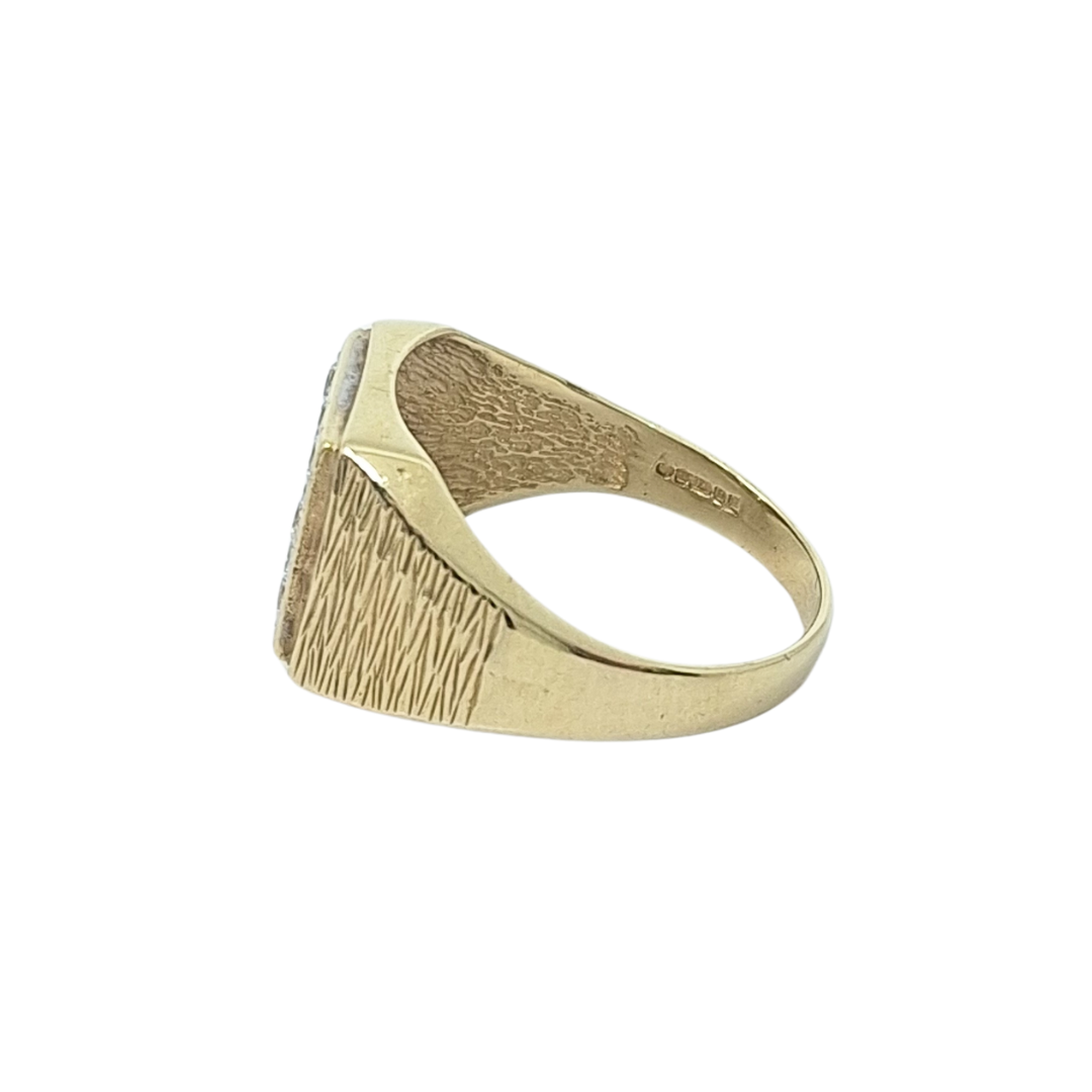 9ct Yellow Gold CZ Signet Ring