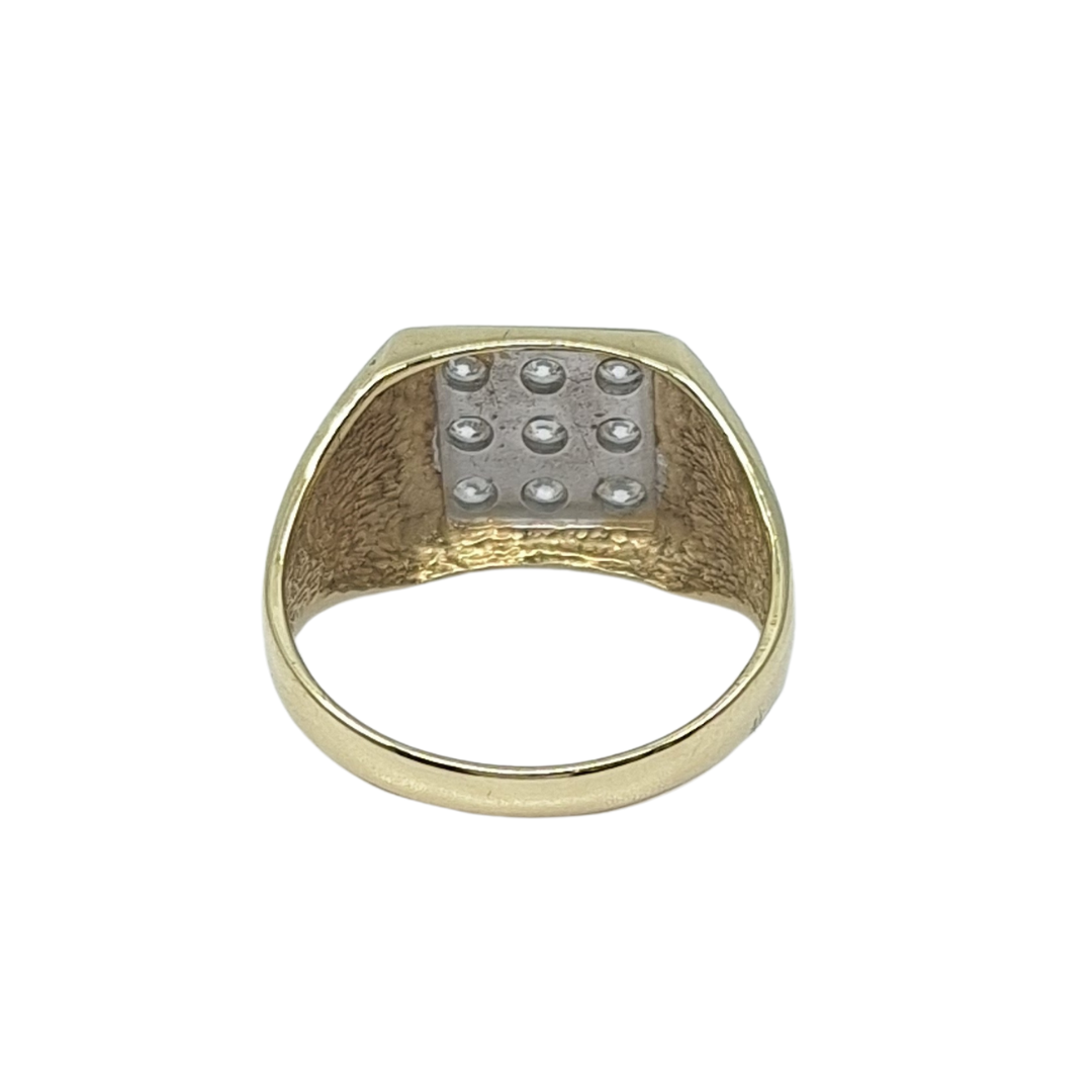 9ct Yellow Gold CZ Signet Ring