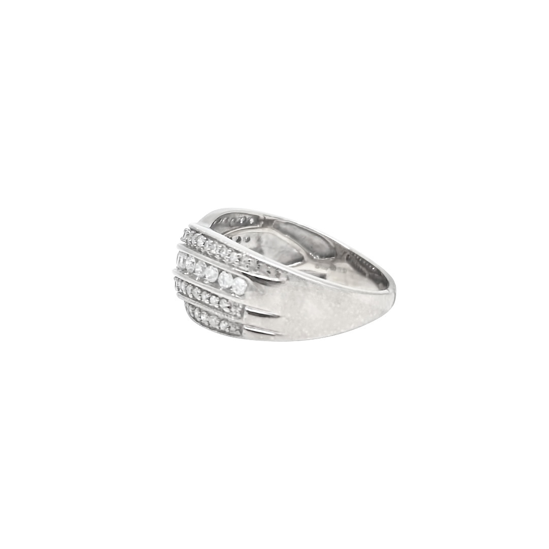 18ct White Gold Diamond Crossover Ring 0.50ct