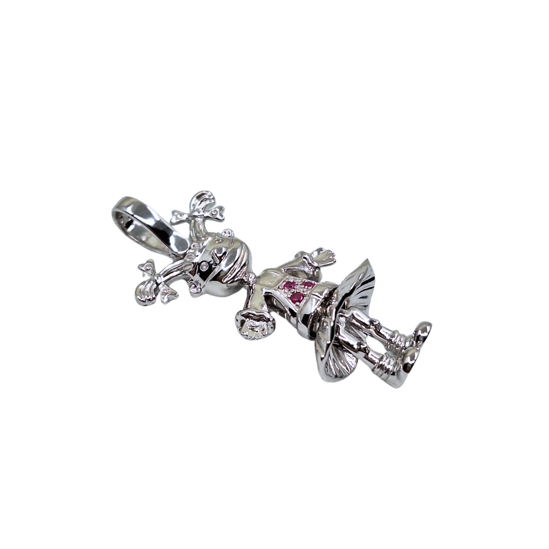 Silver Cubic Zirconia Angelica Doll Pendant