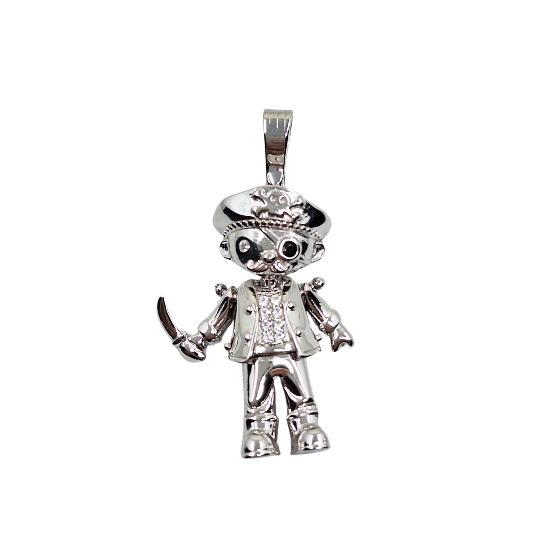 Silver Cubic Zirconia Pirate Pendant