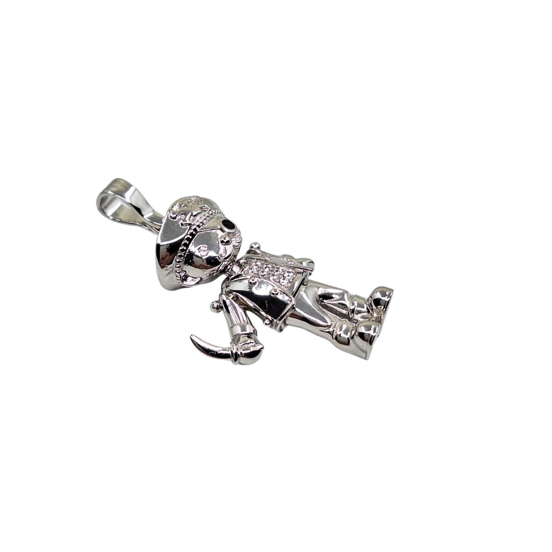 Silver Cubic Zirconia Pirate Pendant