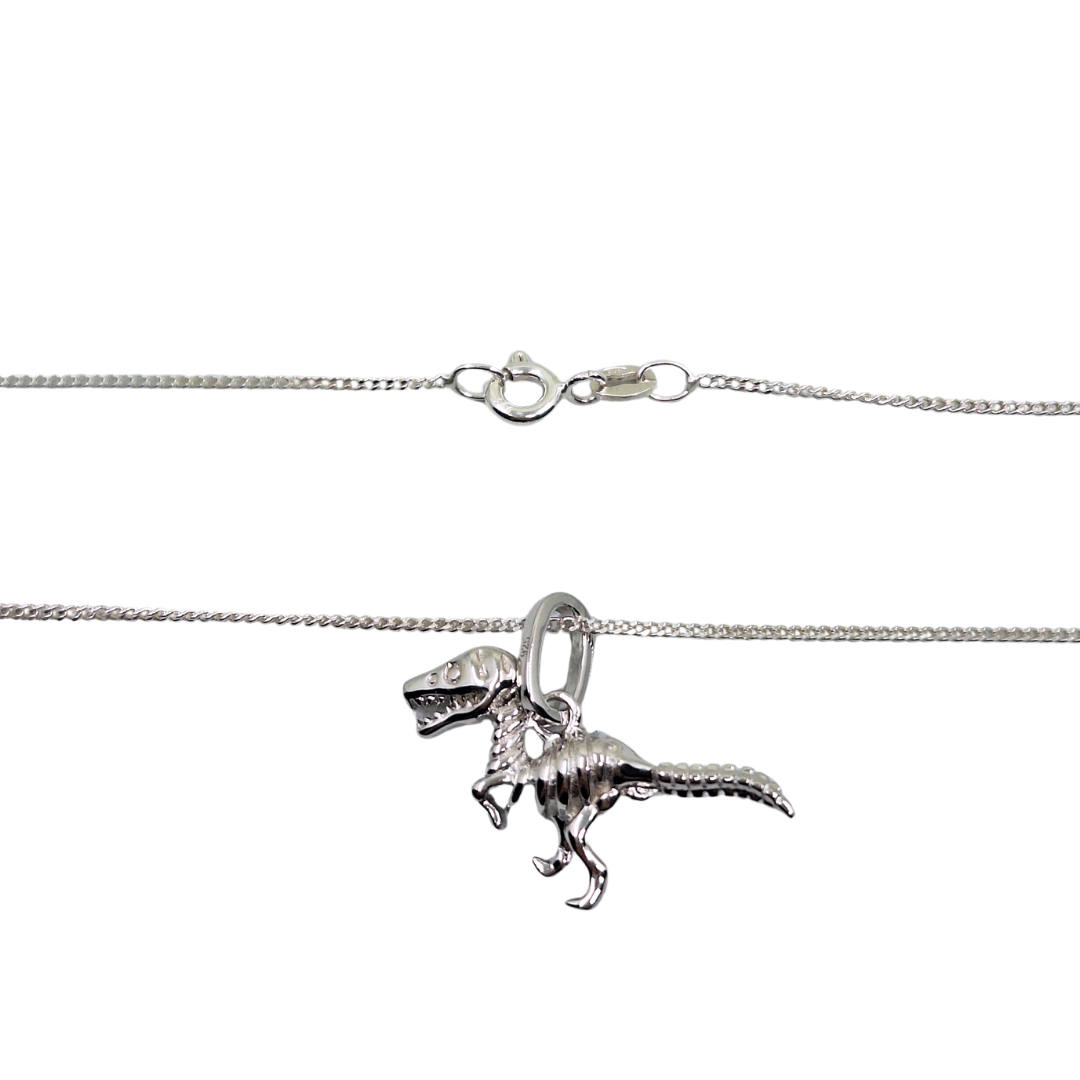 Silver Dinosaur Necklace