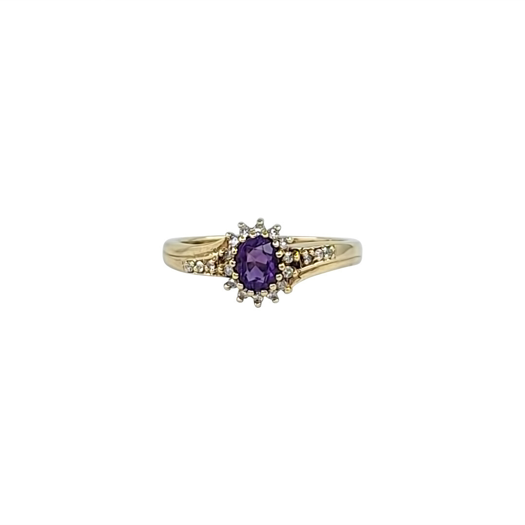 9ct Yellow Gold Amethyst Ring