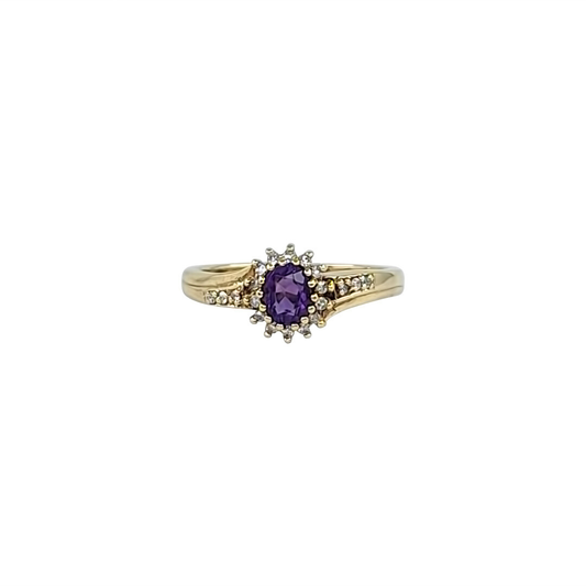9ct Yellow Gold Amethyst Ring