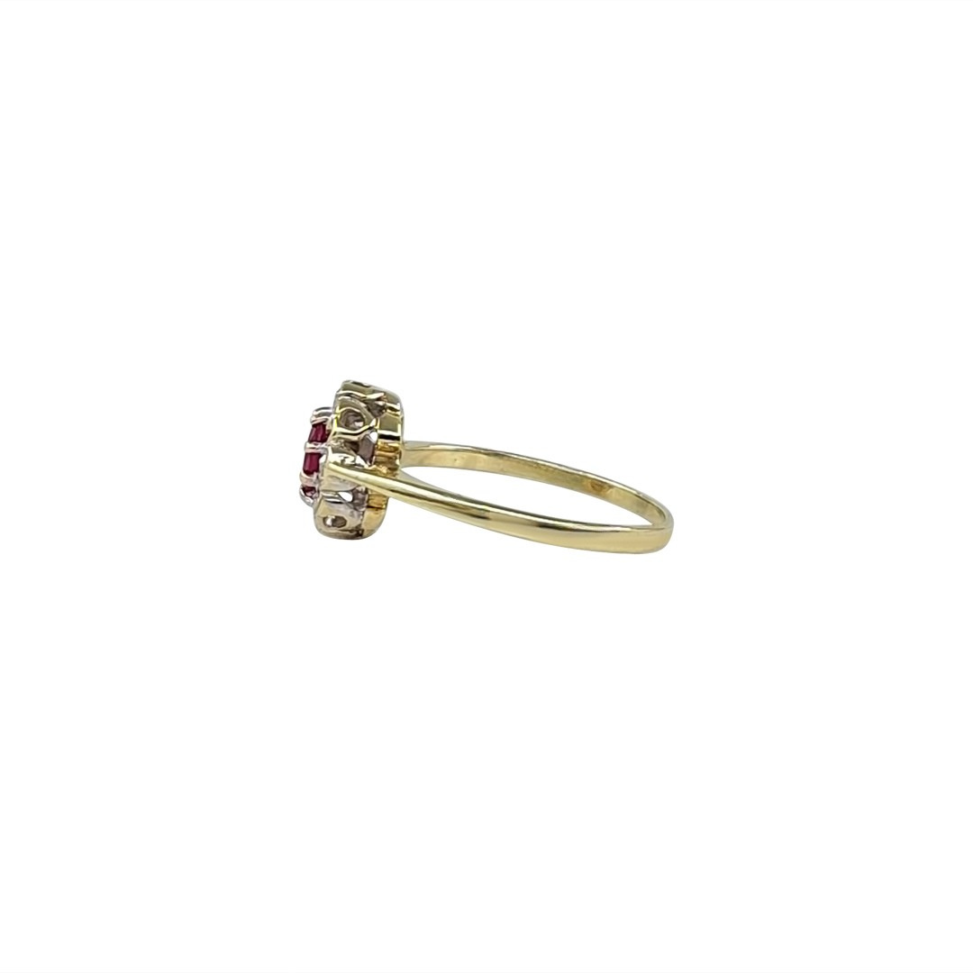 9ct Yellow Gold Ruby & Diamond Ring
