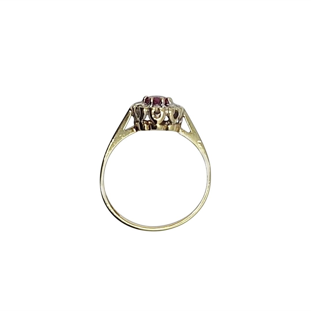 9ct Yellow Gold Ruby & Diamond Ring