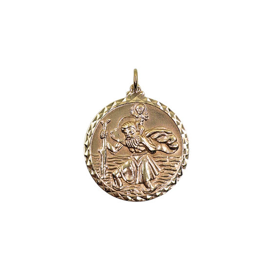 9ct Yellow Gold St Christopher Pendant